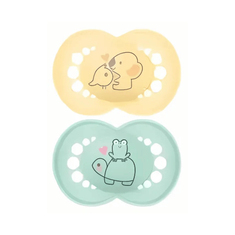 MAM Original 16+M Soother 2Pk - Yellow/Green