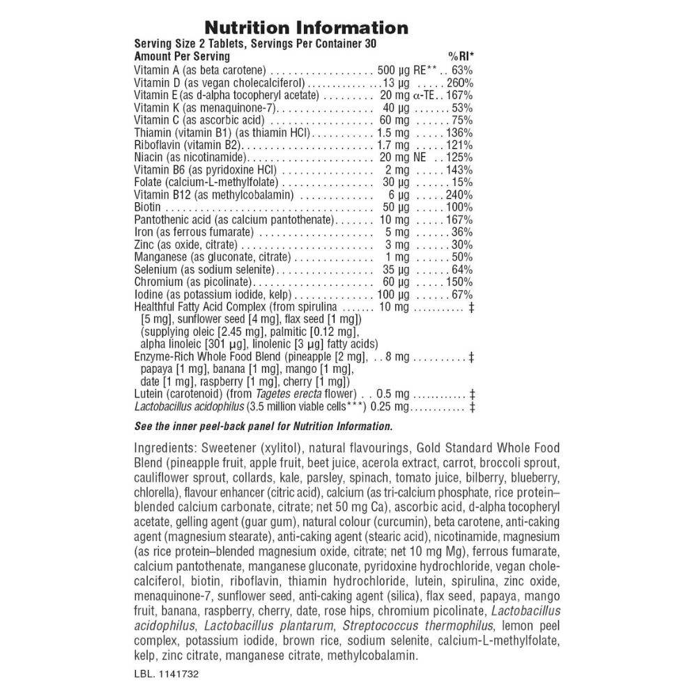 NaturesPlus Animal Parade GOLD Multivitamin Chewables Tablets 60's- Lillys Pharmacy and Health Store
