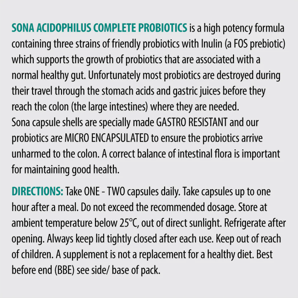 Sona AcidoPhilus Complete 60 Caps