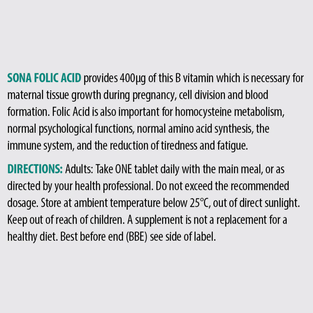 Sona Folic Acid 90 Caps