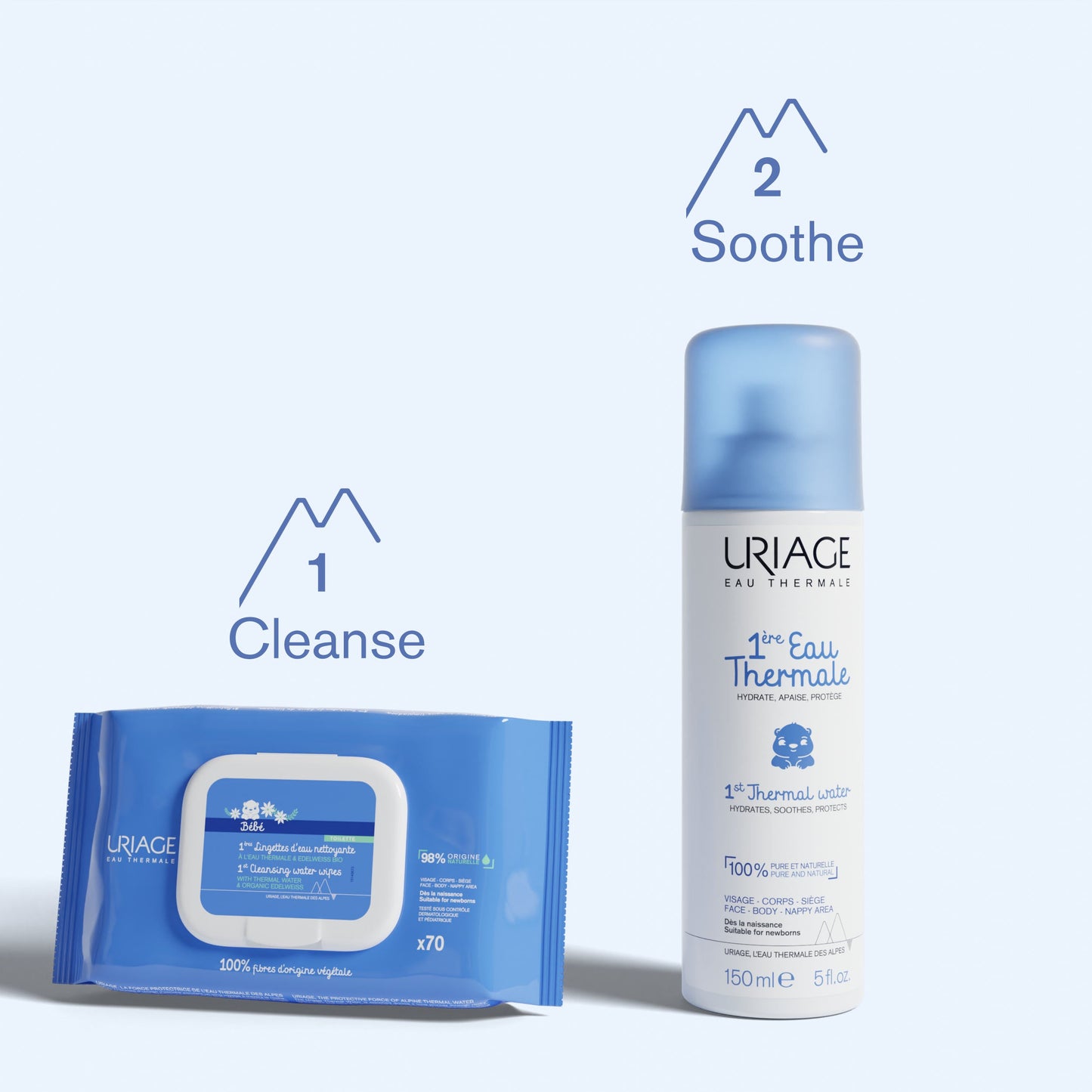 Uriage Baby's 1st Cleansing Thermal Water Wipes 70 Pack