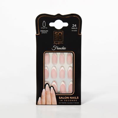 SOSU False Nails Stiletto Medium Frenchie from YourLocalPharmacy.ie