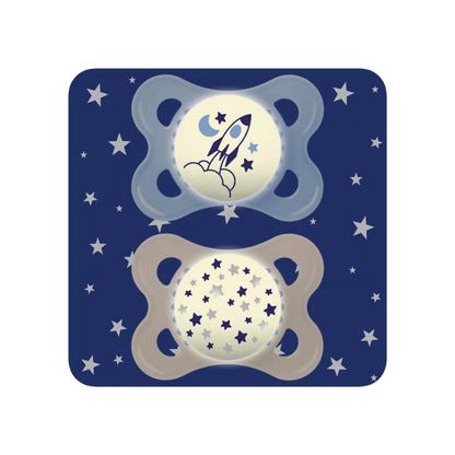 Mam Night 2-6M Soother 2Pk - Boy