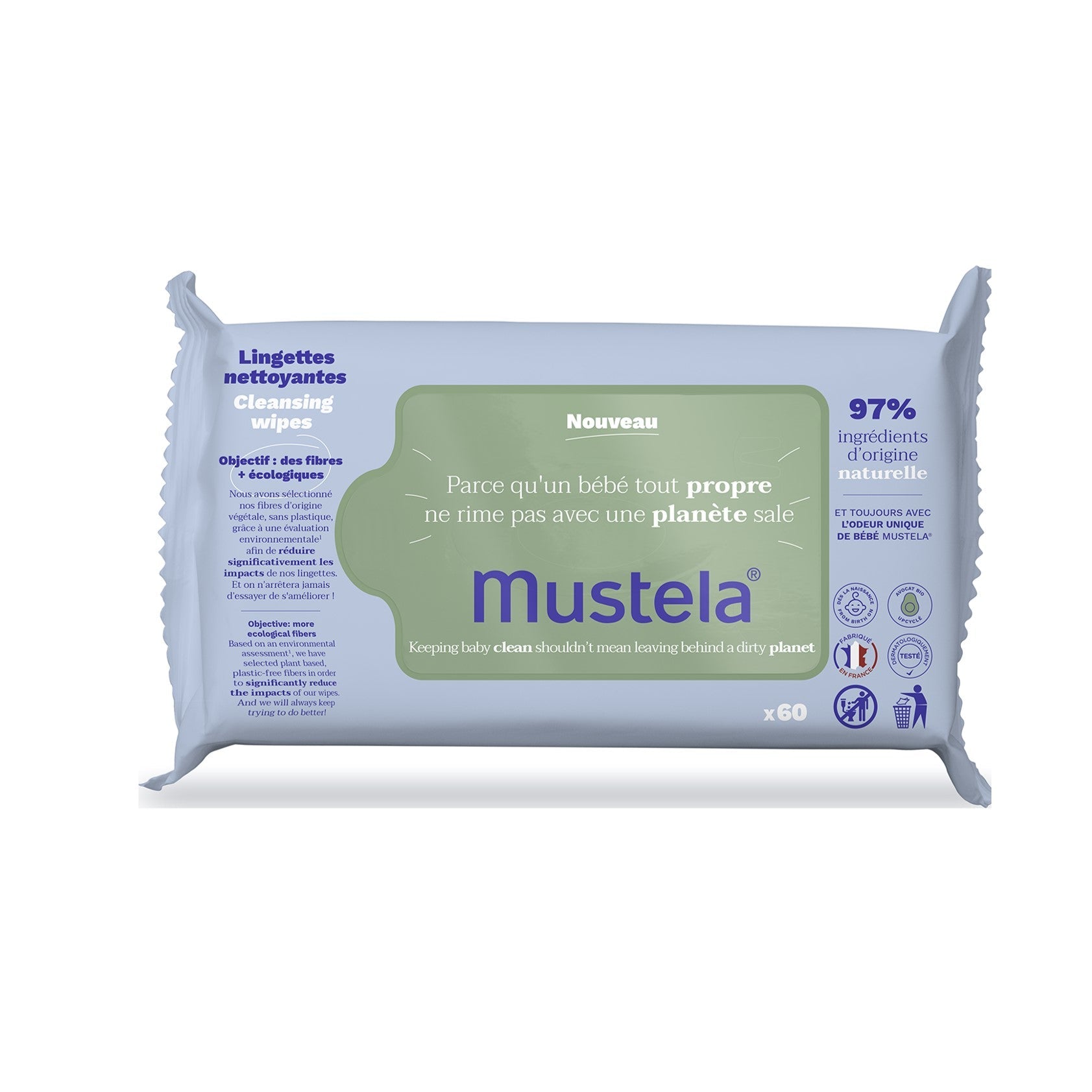 Mustela Eco-Friendly Cleansing Wipes 60 Pack