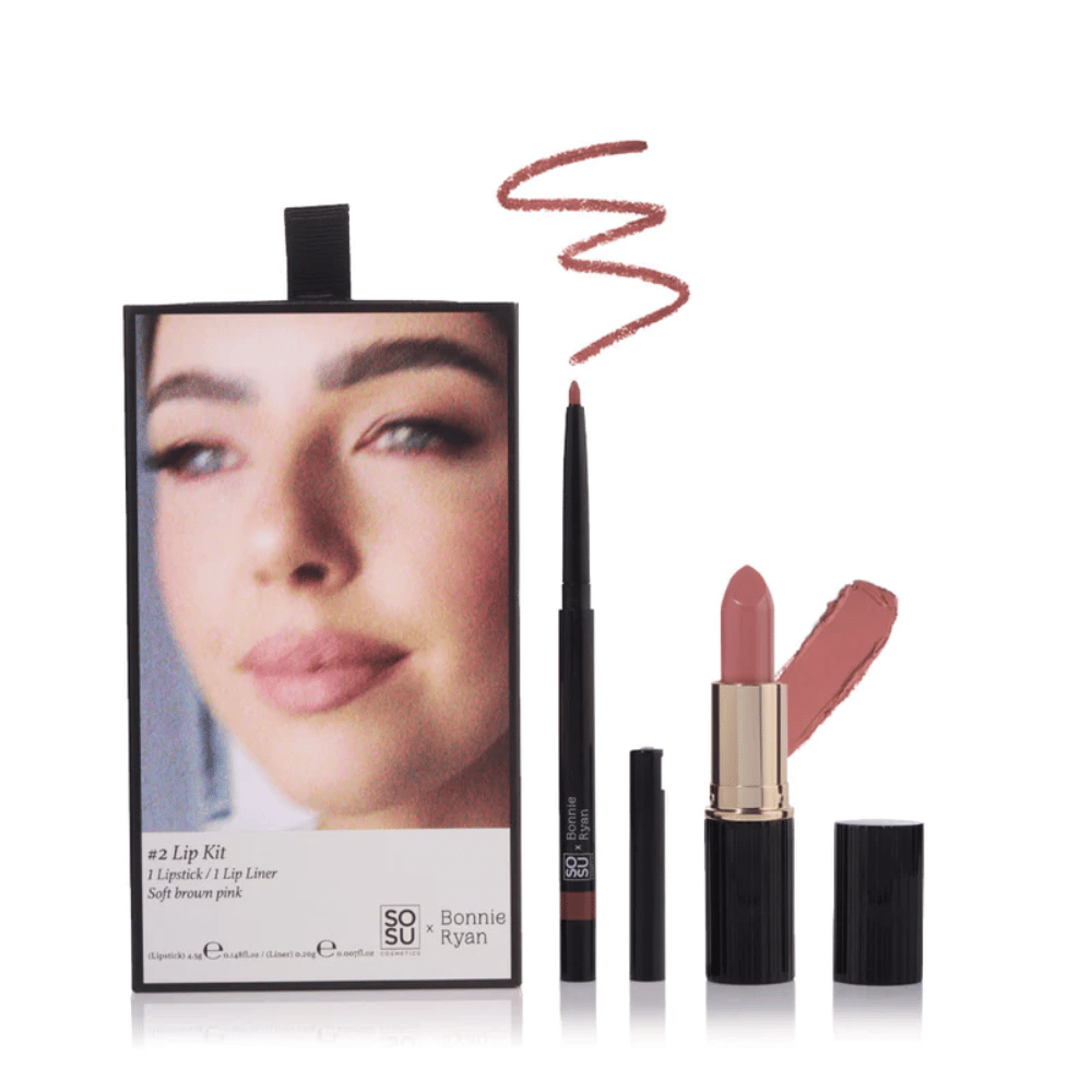 SOSU x Bonnie Ryan Lip Kit Soft Brown