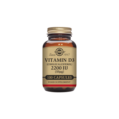 Solgar Vitamin D3 (Cholecalciferol) 2200 IU (55 mcg) Capsules 50's