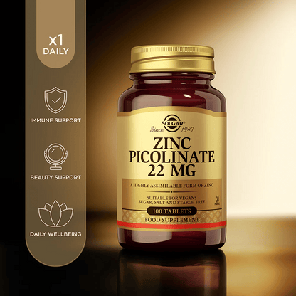 Solgar Zinc Picolinate 22mg Tablets 100's