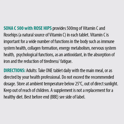Sona C500 Vitamin C 500mg 50 Tabs