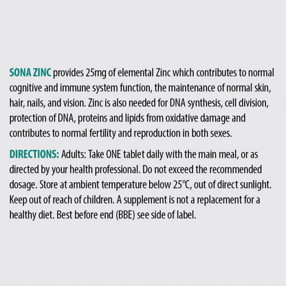 Sona Zinc  60 Tabs